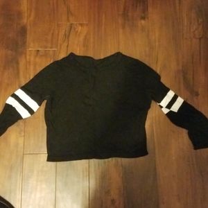 Black Long Sleeved Crop Top